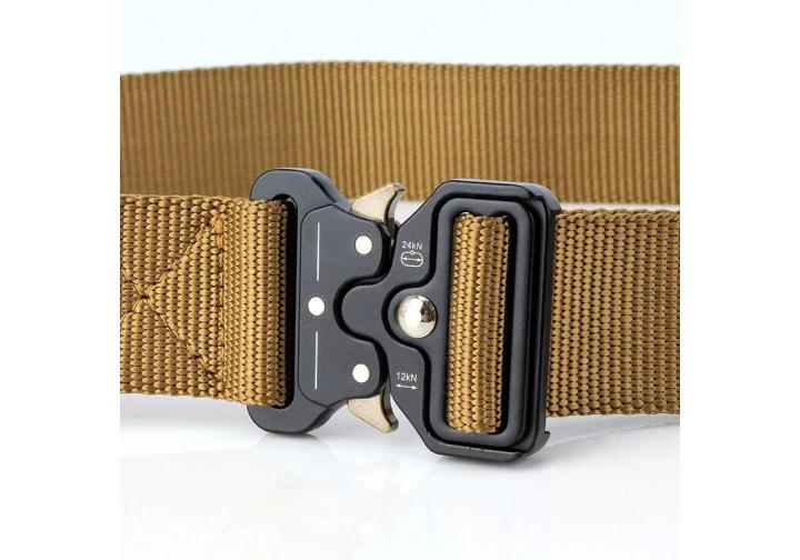 Ремінь військовий Assault Belt з пряжкою Кобра Койот (7380) - фото 3