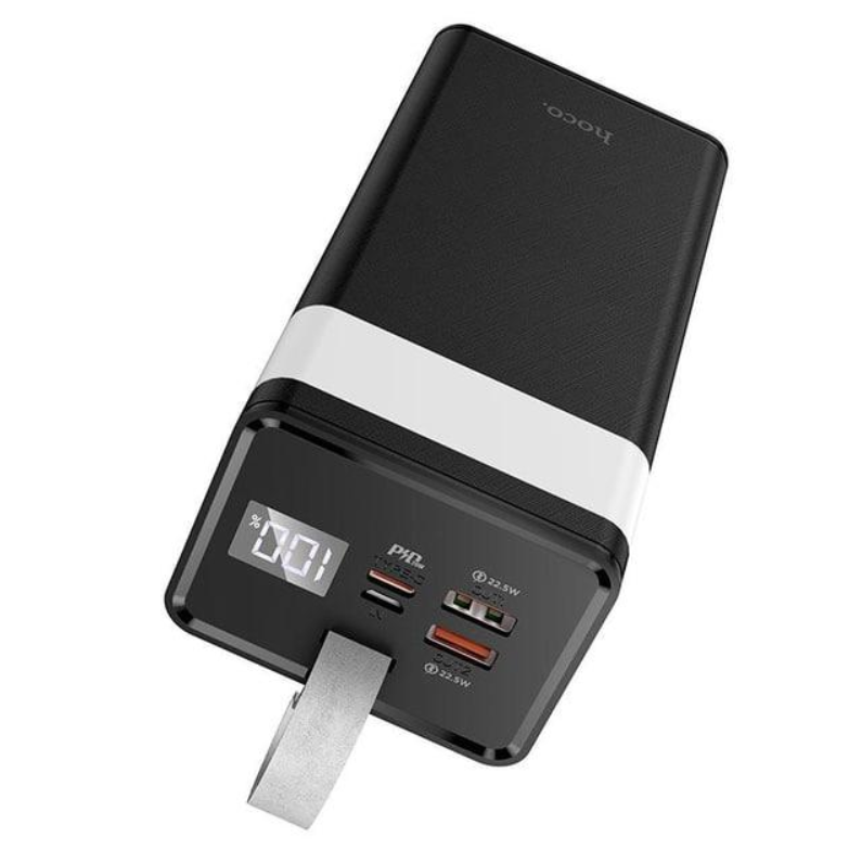 Повербанк Hoco J86 2USB/1Type-C Powermaster QC3.0+PD3.0 40000 mAh 22,5W з швидкою зарядкою/ліхтарем Чорний (545534) - фото 4