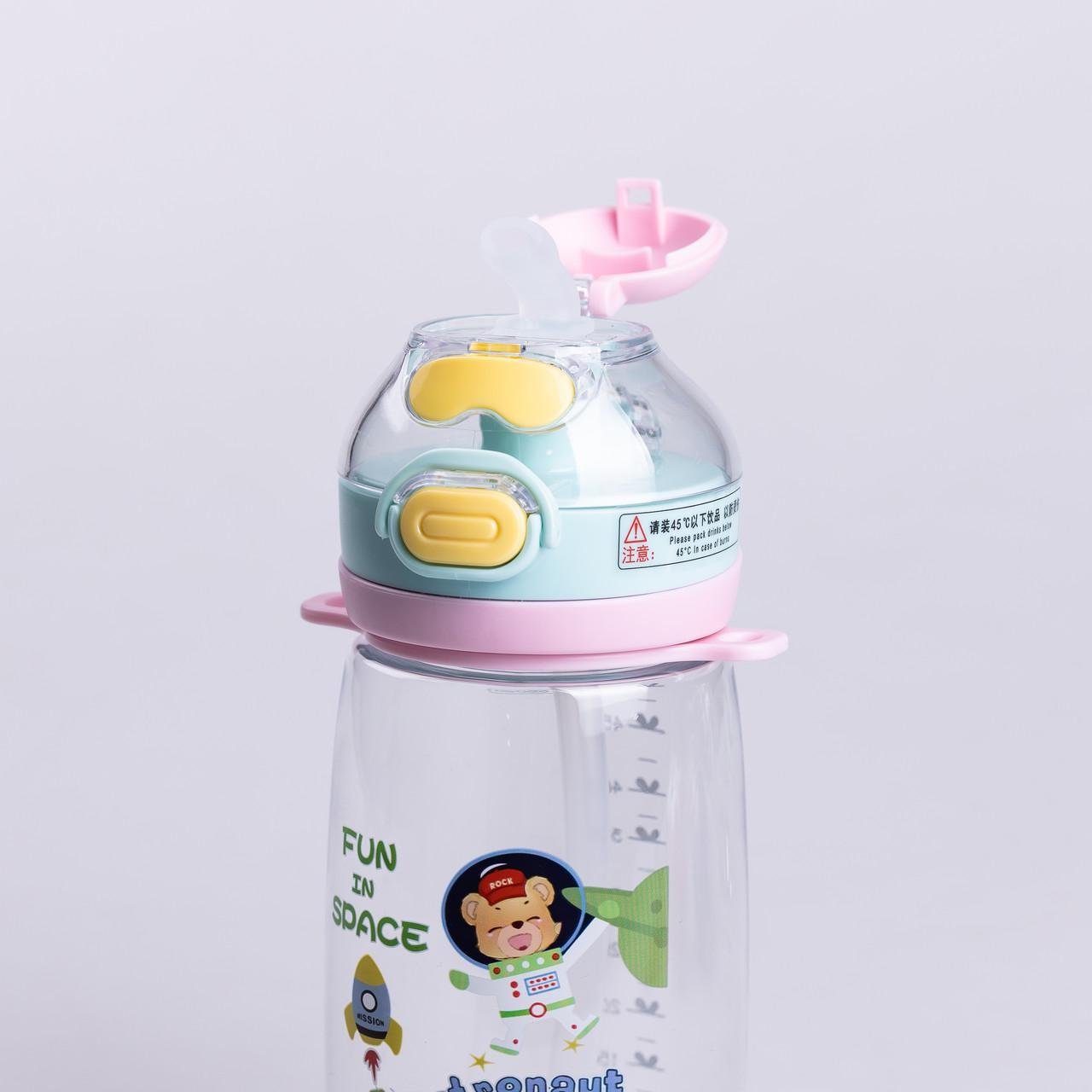 Пляшка для води дитяча з ремінцем 550 мл Ментоловий (HP-14-45GR) - фото 4 Пляшка для води дитяча з ремінцем 550 мл Ментоловий (HP-14-45GR) - фото 4