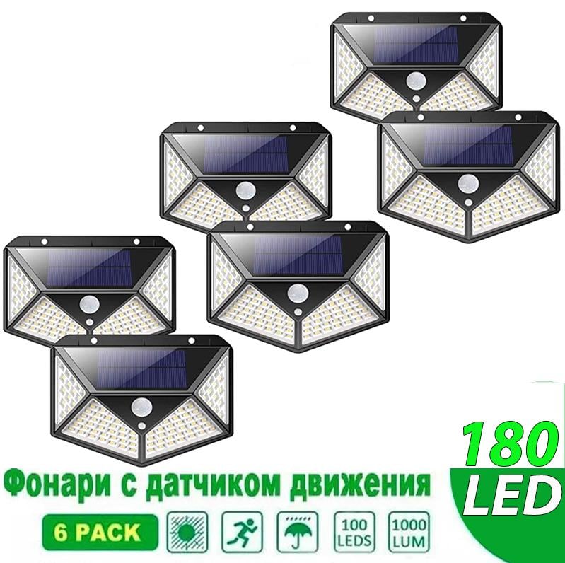 Комплект уличных настенных фонарей Solar HS-8010A 6 шт. Черный (8010teh6pcs) - фото 5