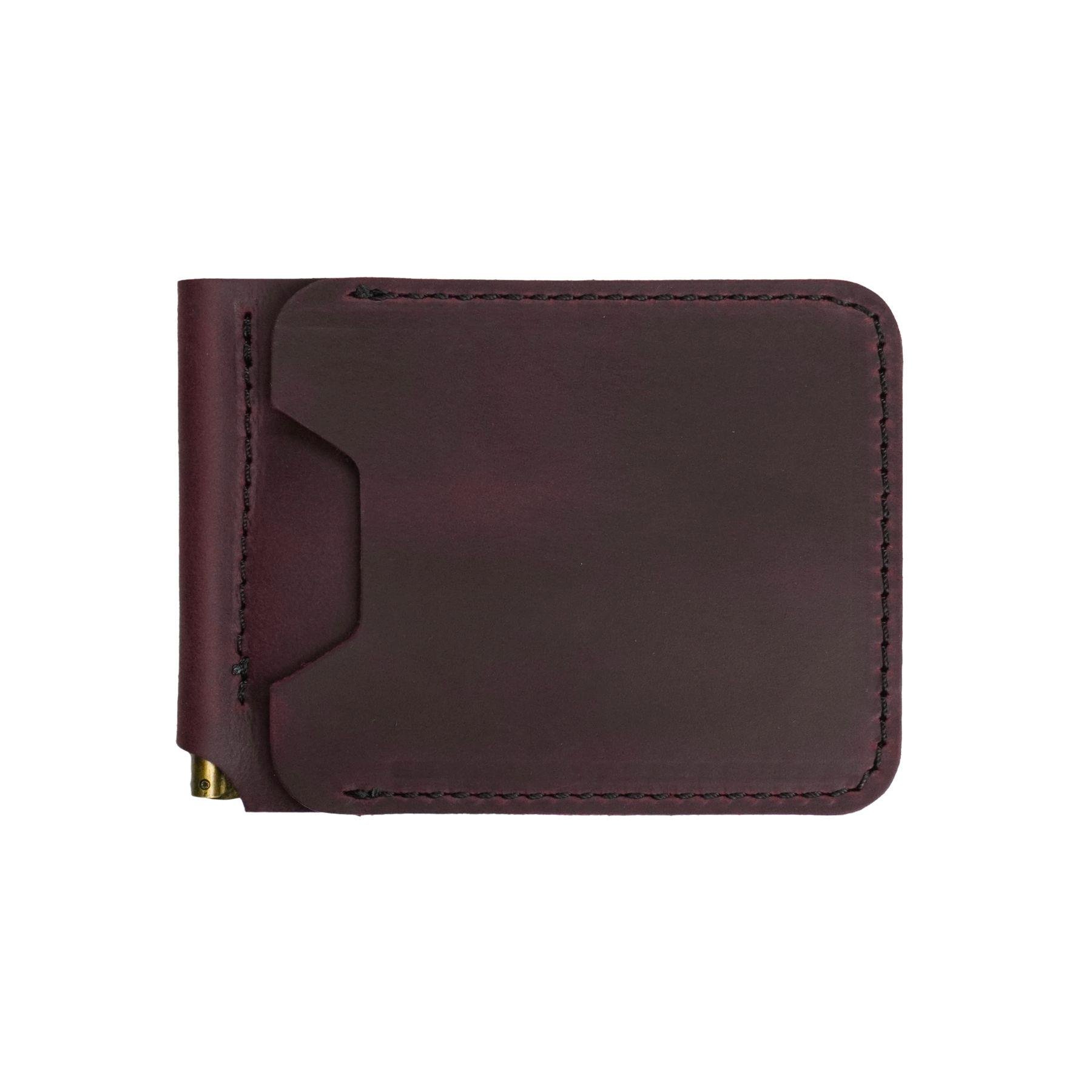 Зажим для денег Crazy Horse Классический кожаный MC-11 Бордовый