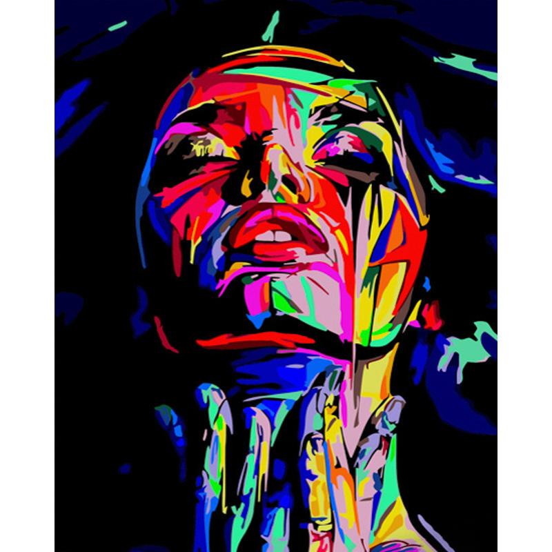 Картина по номерам Strateg Премиум Девушка в красках 40x50 см (GS619)