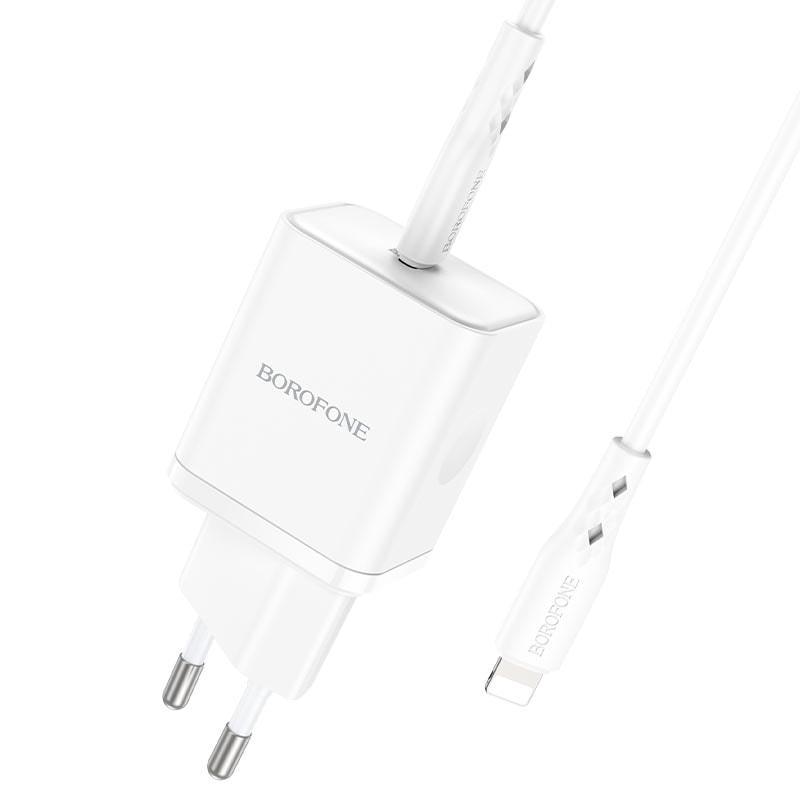 Устройство зарядное Borofone BN6 PD20W Type-C кабель Lightning White (36765)