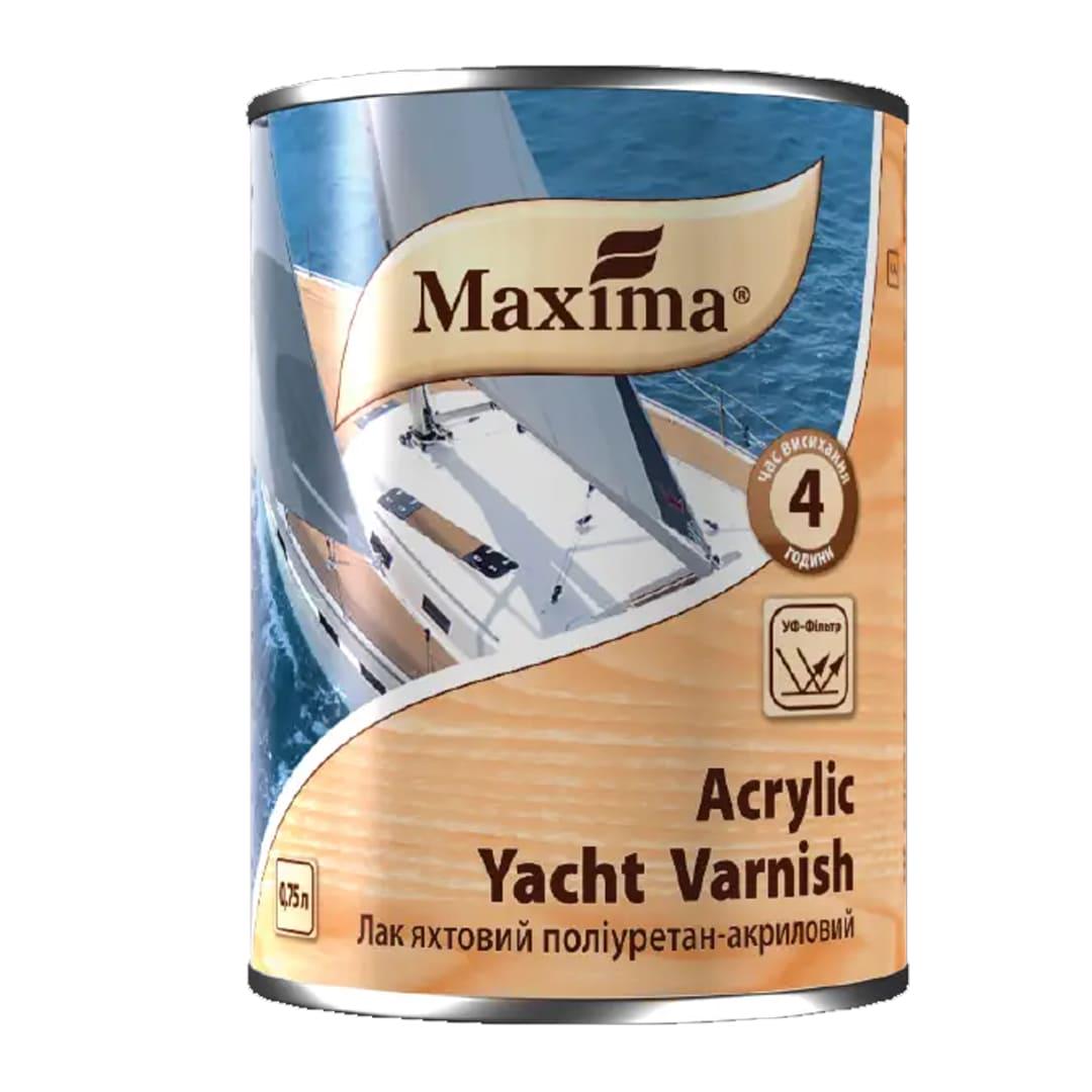 Лак яхтовий поліуретан-акриловий Acrylic yacht varnish Maxima 0,75 л Прозорий глянець