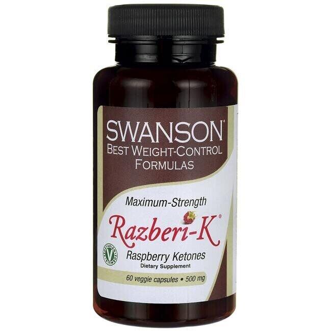 Экстракт для похудения Swanson Maximum Strength Razberi-K Raspberry Ketones 500 мг 60 Veg Caps (SWA-04078)