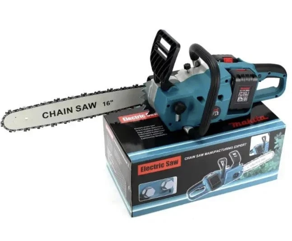Пила цепная аккумуляторная Electric SAW 48 В 16" с 2 батареями/2 зарядными устройствами для дров/сада/строительства (AN408)