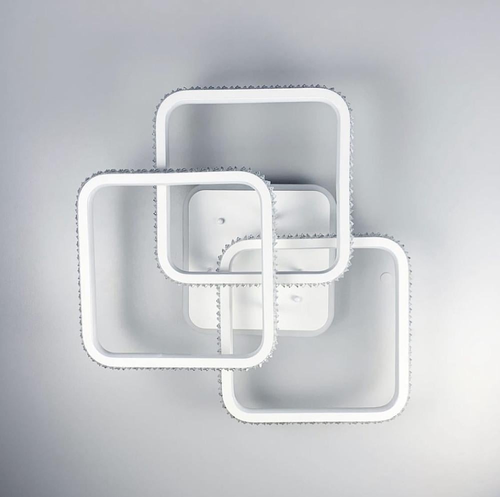 Люстра потолочная LED с RGB подсветкой 63W Белый (A 77075-3 WT)