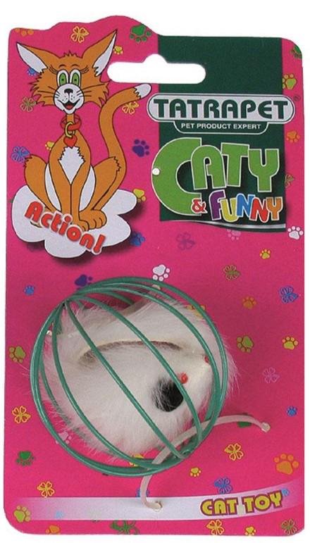 Іграшка для котів Tatrapet Caty fanny тварина в металевій кулі 6 см (585.19)