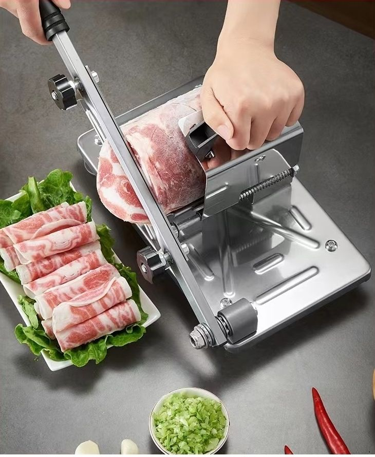 Ручной слайсер Food Slicer YK114 для нарезки мясных/колбасных и сырных изделий из нержавеющей стали Silver (784779548) - фото 4