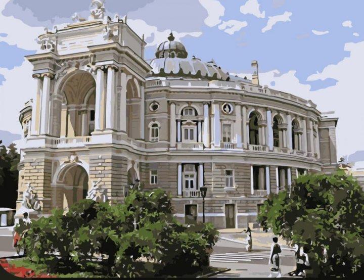Картина по номерам Strateg Жемчужина Одессы с лаком и уровнем 40x50 см (SY6565)
