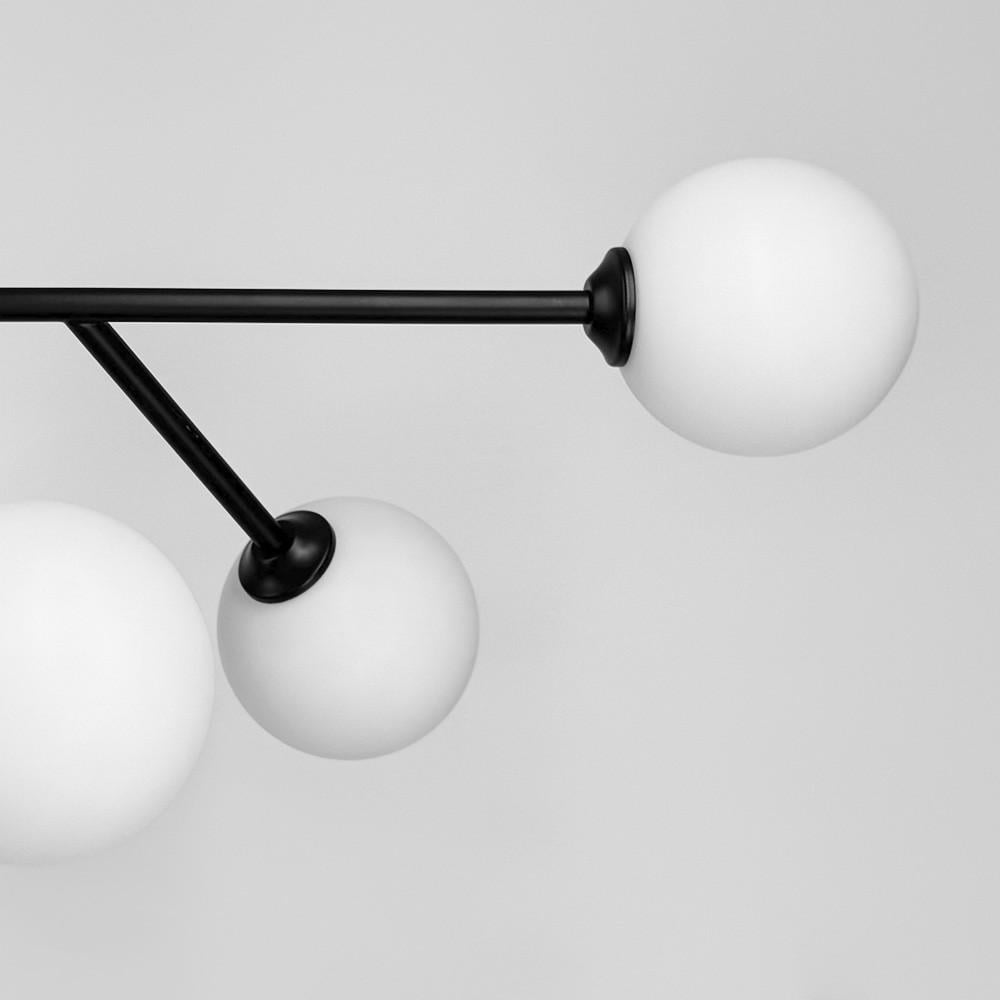 Люстра потолочная на 12 белых плафонов Ø 100 см Черный (AOC 19/12 BK G9) - фото 3