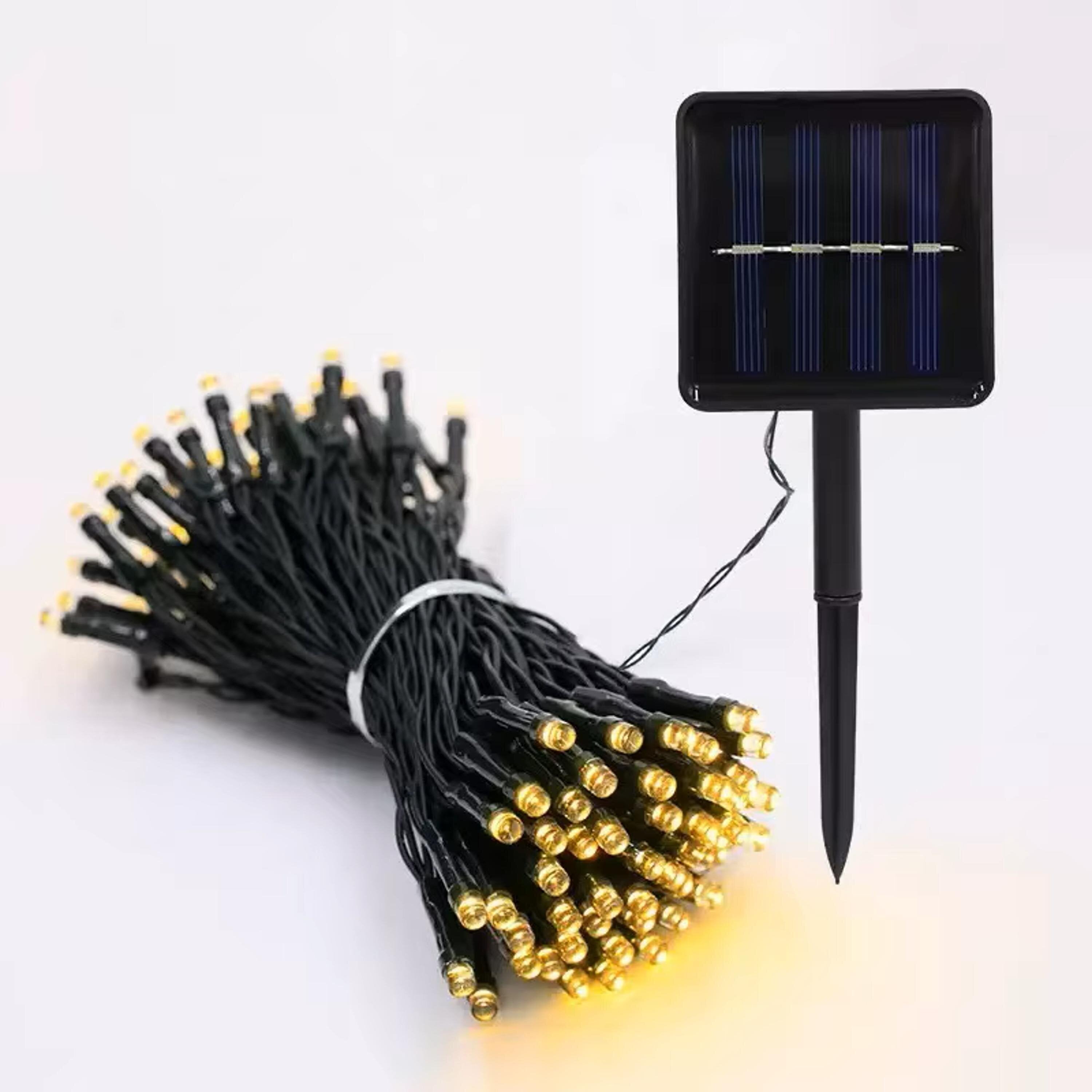 Гирлянда светодиодная уличная солнечная панель 100 leds 220V 10 м Теплый белый (WLS-2305W10)