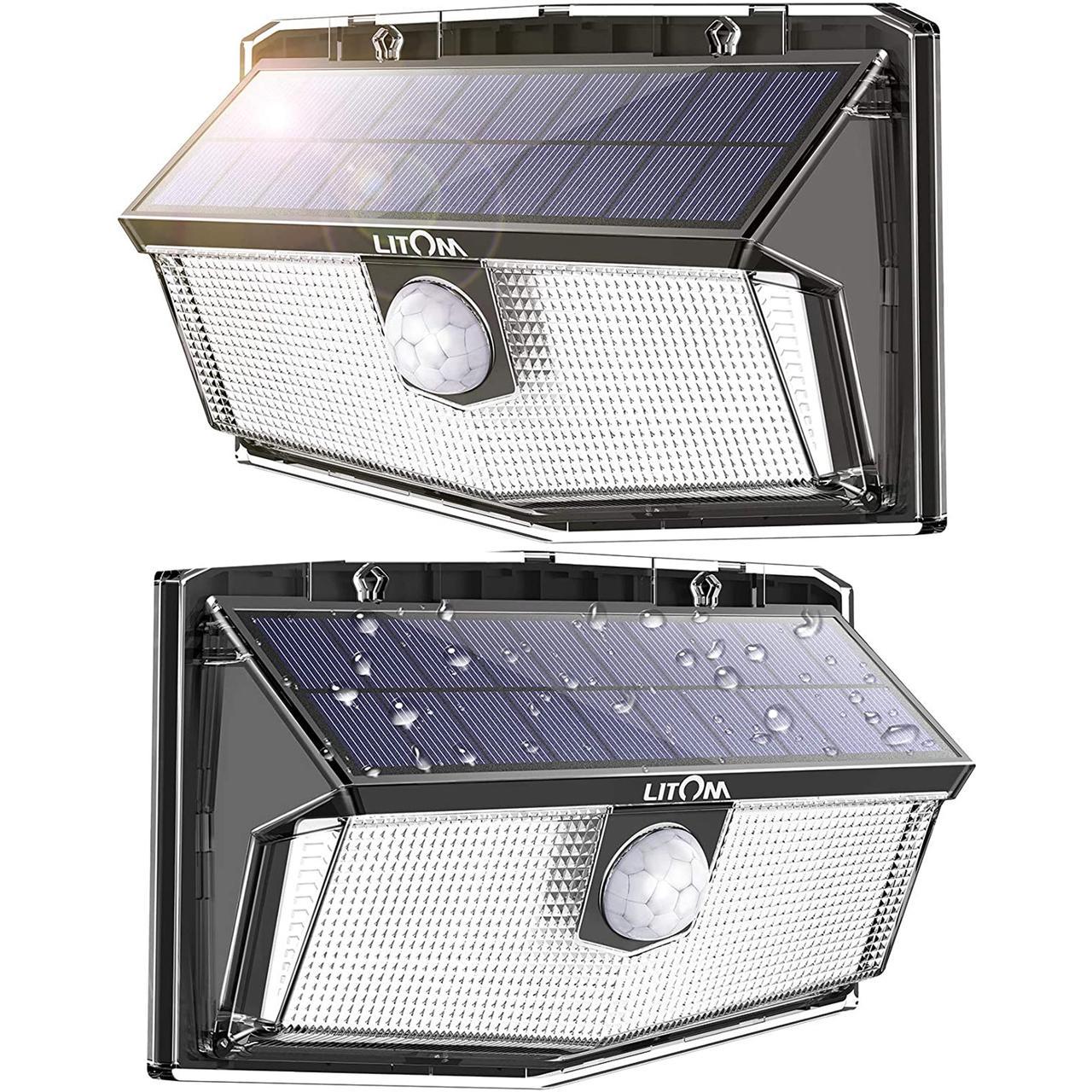 Светильники Litom с датчиками движения и солнечной батареей 2 шт.