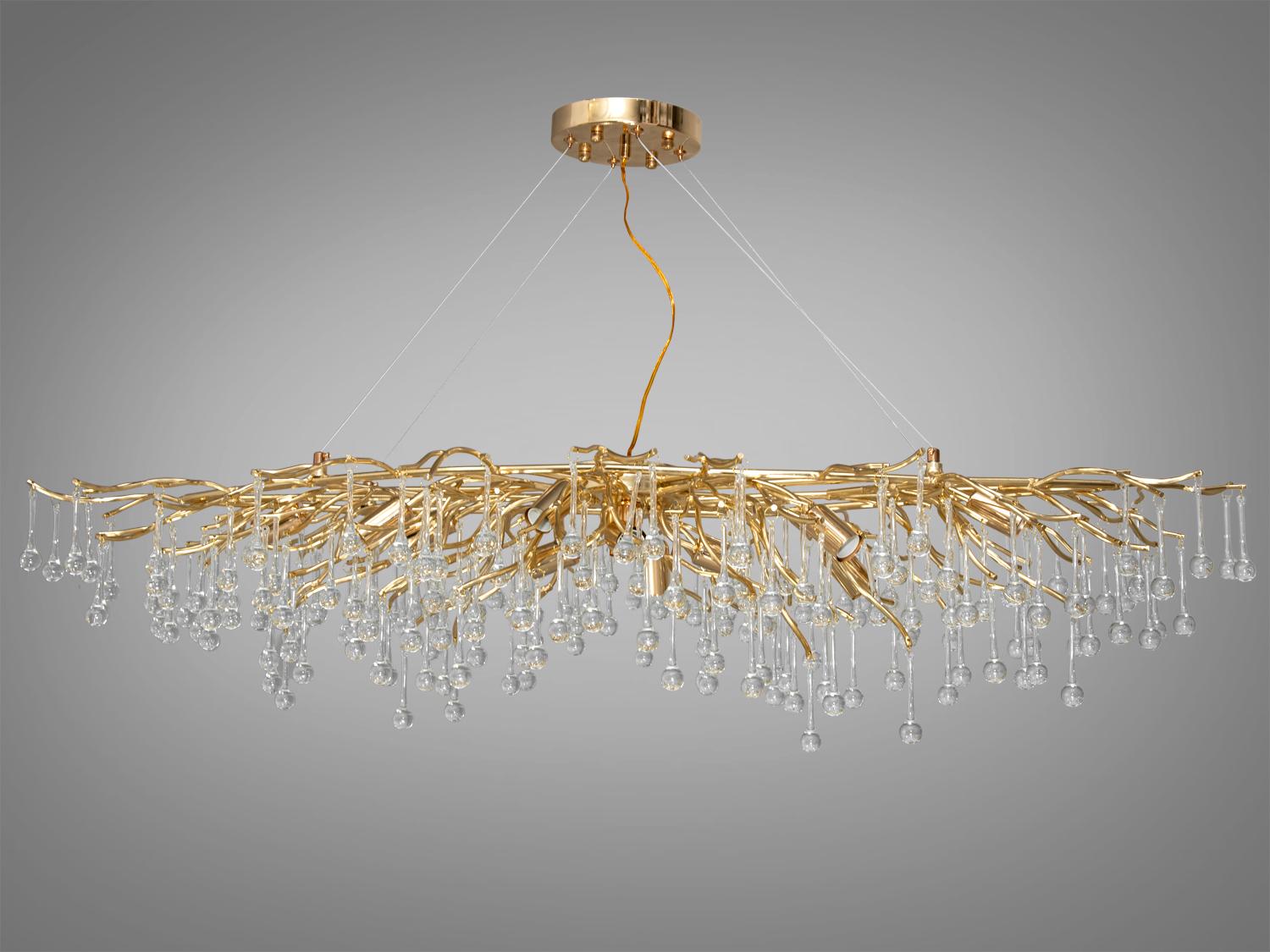 Люстра хрустальная подвесная 40 Вт Золотой (607-L1200GD) - фото 1