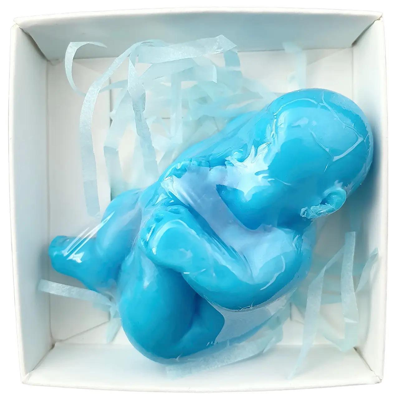 Мыло сувенирное фигурное Младенец с ножкой во рту Голубой Мыло сувенирное фигурное Младенец с ножкой во рту Голубой