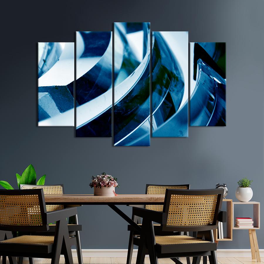 Картина Абстрактная стальная спираль 112x68 см (A954-5)