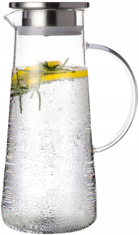 Кувшин стеклянный Kamille со стальной пробкой и ручкой 1200 мл - фото 2 Кувшин стеклянный Kamille со стальной пробкой и ручкой 1200 мл - фото 2