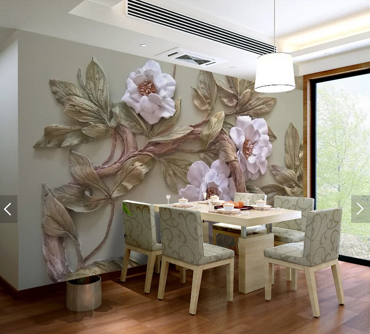 Фотообои 3D флизелиновые цветочные для спальни/зала/кухни Нежно-розовые цветы