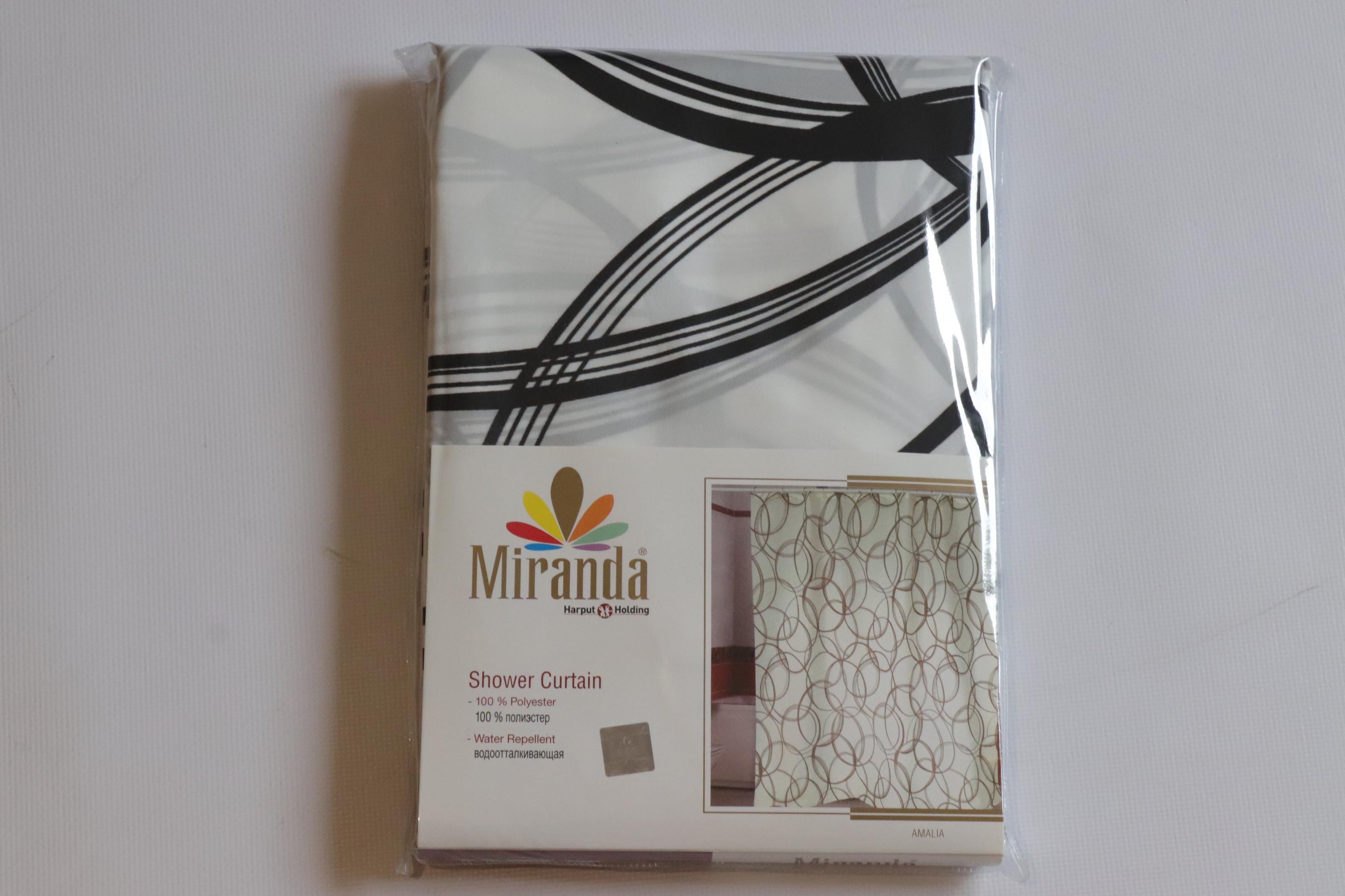 Шторка для ванной комнаты Miranda Amalia 180x200 cм Black (48328054/2)