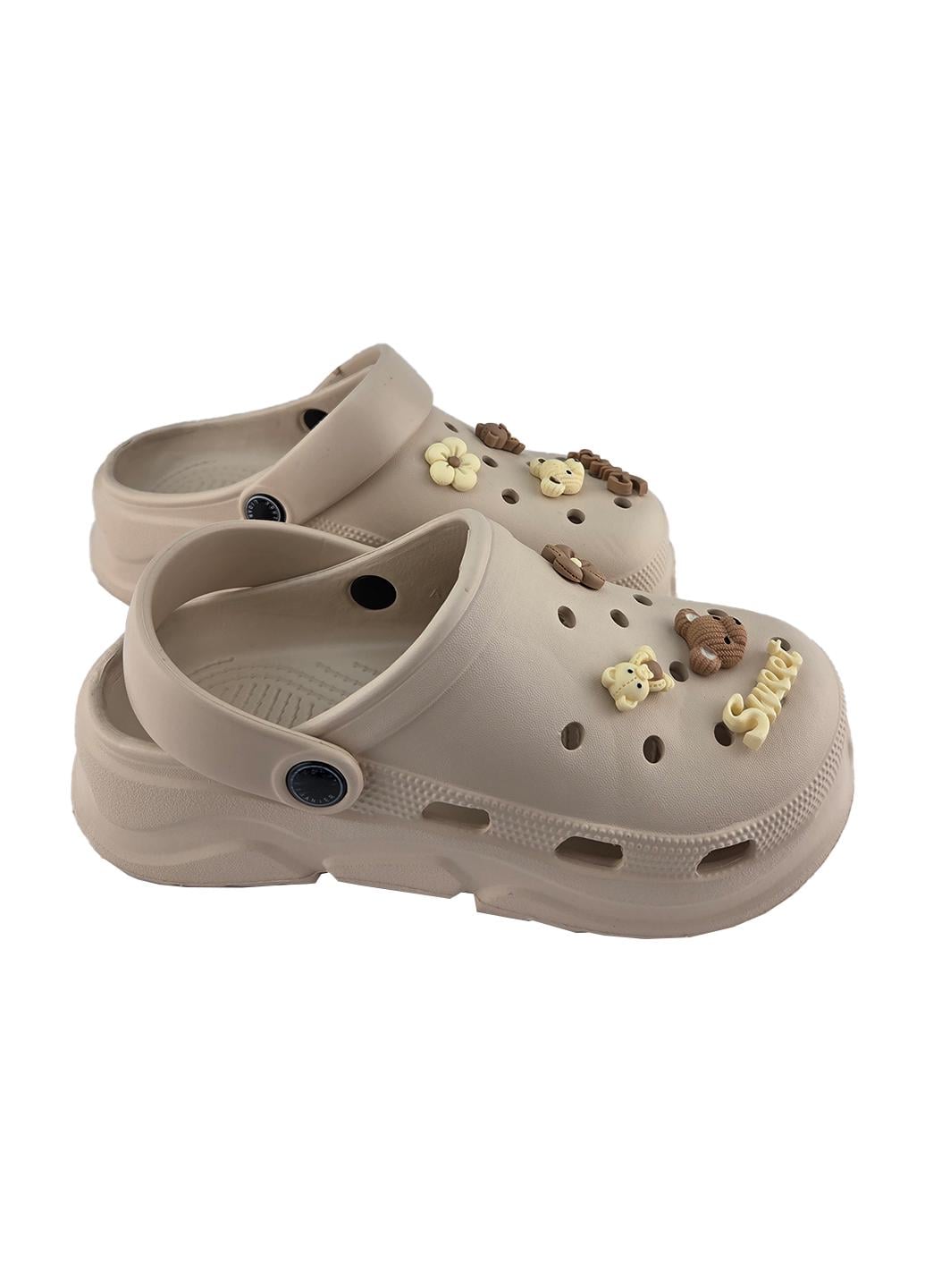 Кроксы женские с джибитсами р. 37/38 24 см Бежевый (622/1) Кроксы женские с джибитсами р. 37/38 24 см Бежевый (622/1)