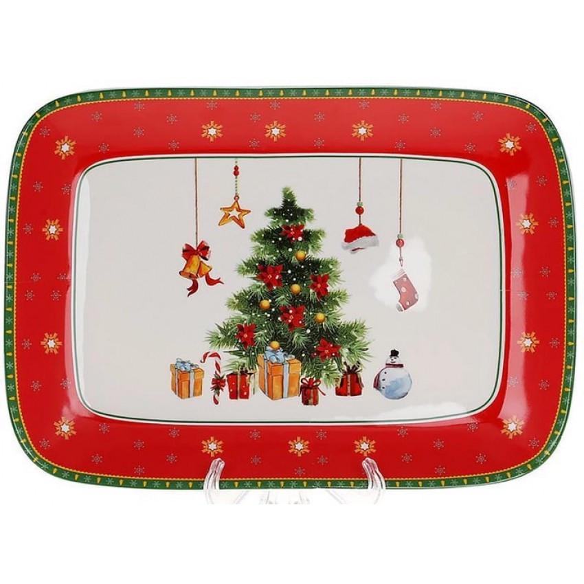 Блюдо прямокутне порцелянове Bona Di 498-245 Святковий флер 33 см