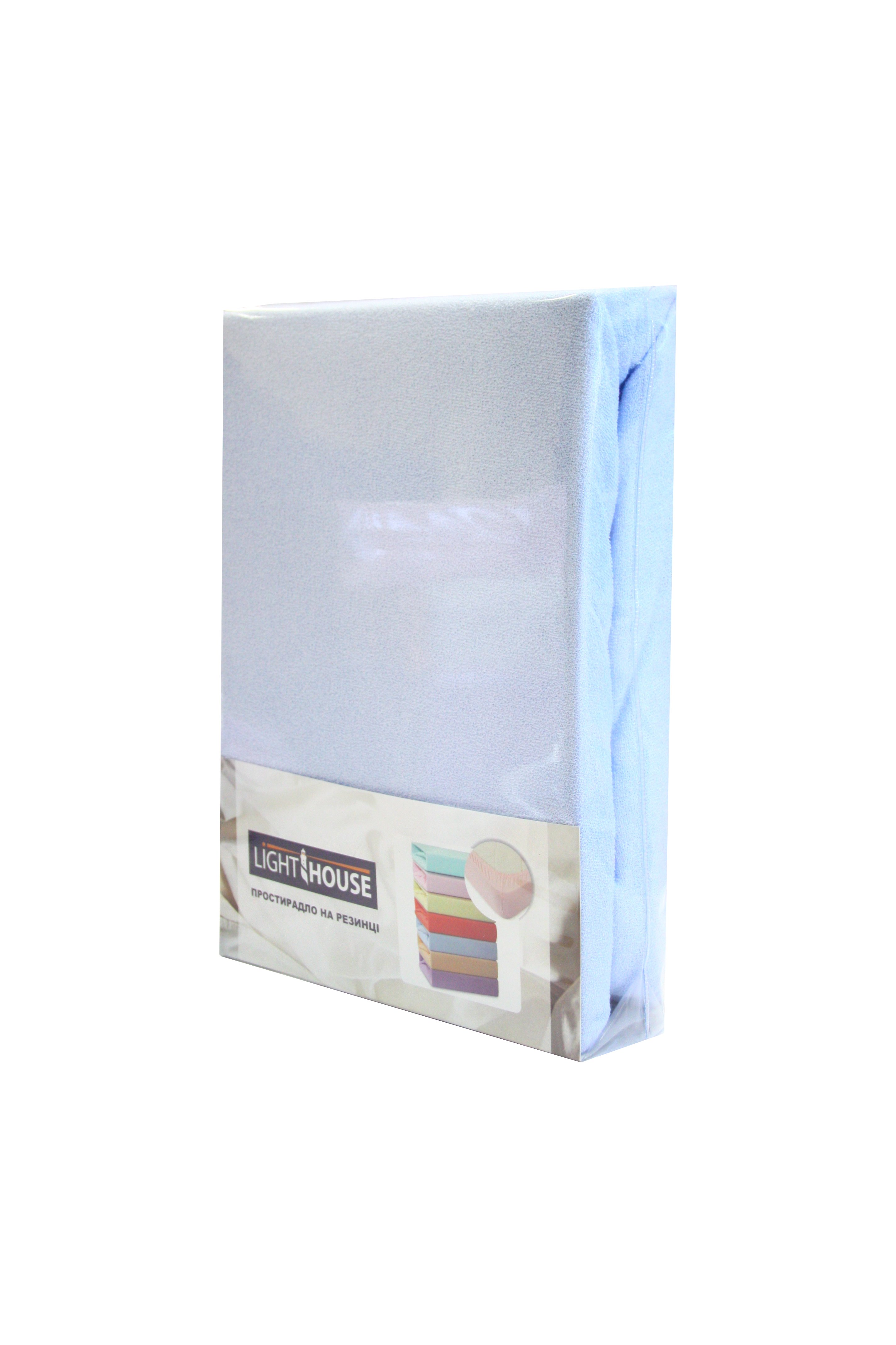 Простирадло на резинці сатин 180х200 см Блакитний