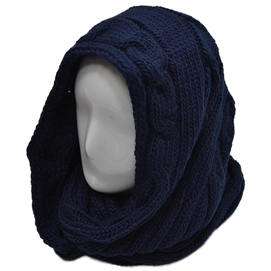 Хомут вязаный Lirus Симона шерстяной Синий