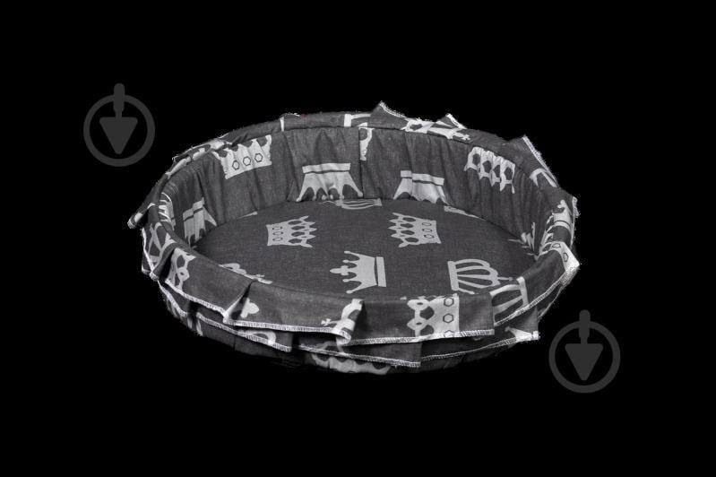 Лежак (лежанка) для котів та собак (з рюшею) Мур-Мяу №2 Сірий