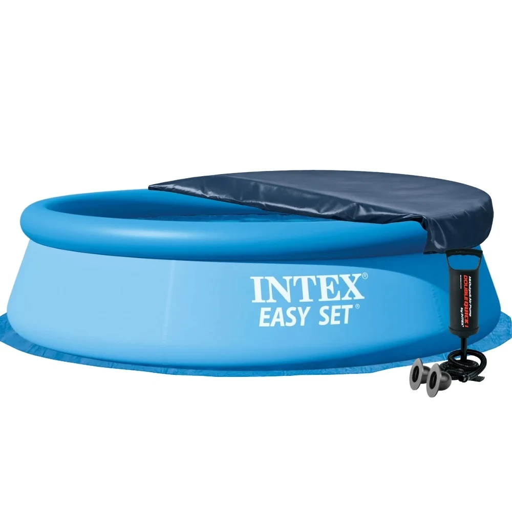 Бассейн надувной круглый Intex 28120-5 фильтром 2006 л/ч тентом/подстилкой/насосом 305х76 см Голубой (147-9-28120-5)