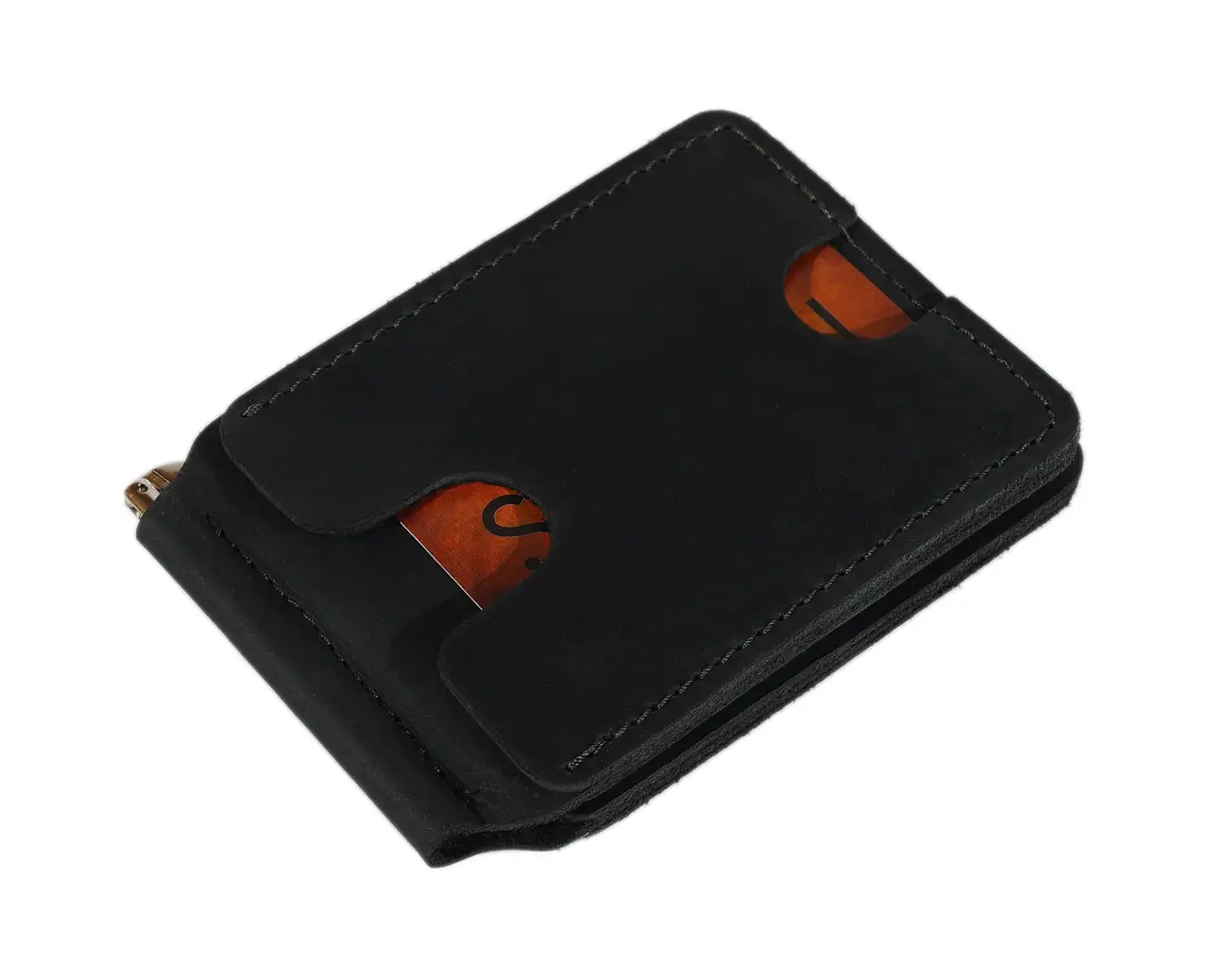 Кошелек с зажимом Simple кожаный 12х8х5х1 см - фото 4