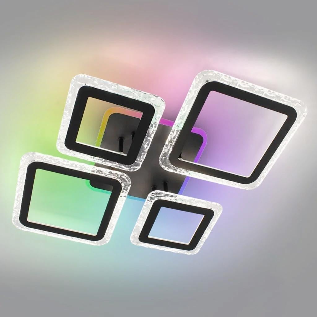 Люстра светодиодная ESLLSE OVAL ICE RGB 75W 5S/APP/725x500x93/220V/IP20 Black/Clear (27712813)