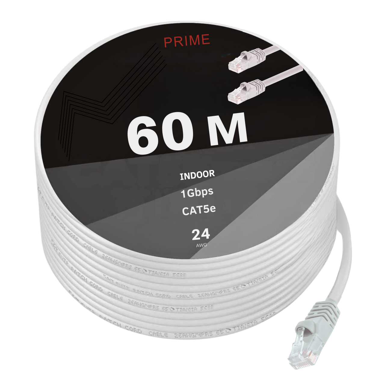 Патч-корд PRIME 1000 Мбит/с Ethernet 60 м Серый (88173m)