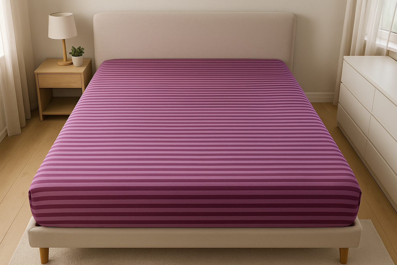 Простынь на резинке Полосы бязь 180х200 см Фиолетовый (G-0506violet/WP/x180) Простынь на резинке Полосы бязь 180х200 см Фиолетовый (G-0506violet/WP/x180)