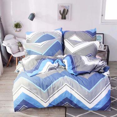 Простынь на резинке Еней-плюс Т0766 220х240 см Синий/Серый/Белый