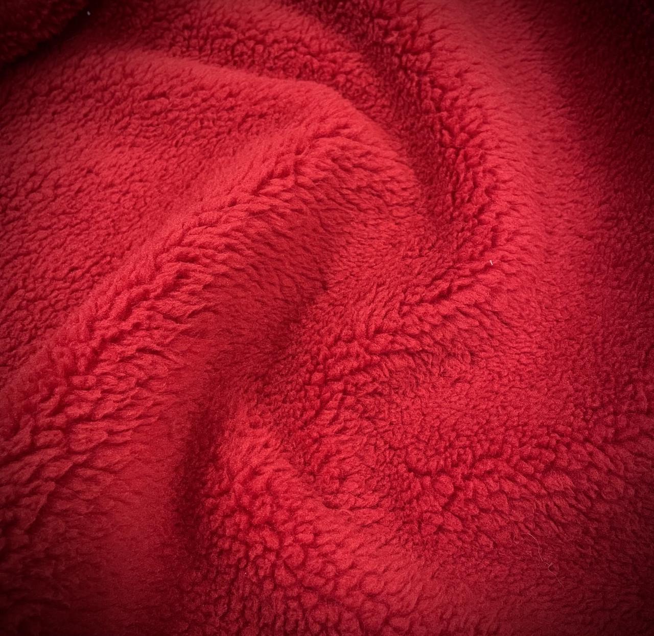 Ткань дубленка плюш Тедди Красный (24478904) - фото 3 Ткань дубленка плюш Тедди Красный (24478904) - фото 3