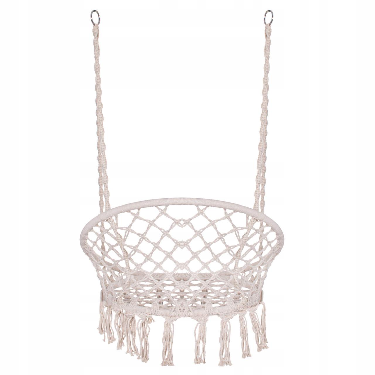 Крісло-гойдалка підвісне Springos SPR0020 79x80 см плетене для дому та саду до 150 Biege - фото 6 Крісло-гойдалка підвісне Springos SPR0020 79x80 см плетене для дому та саду до 150 Biege - фото 6
