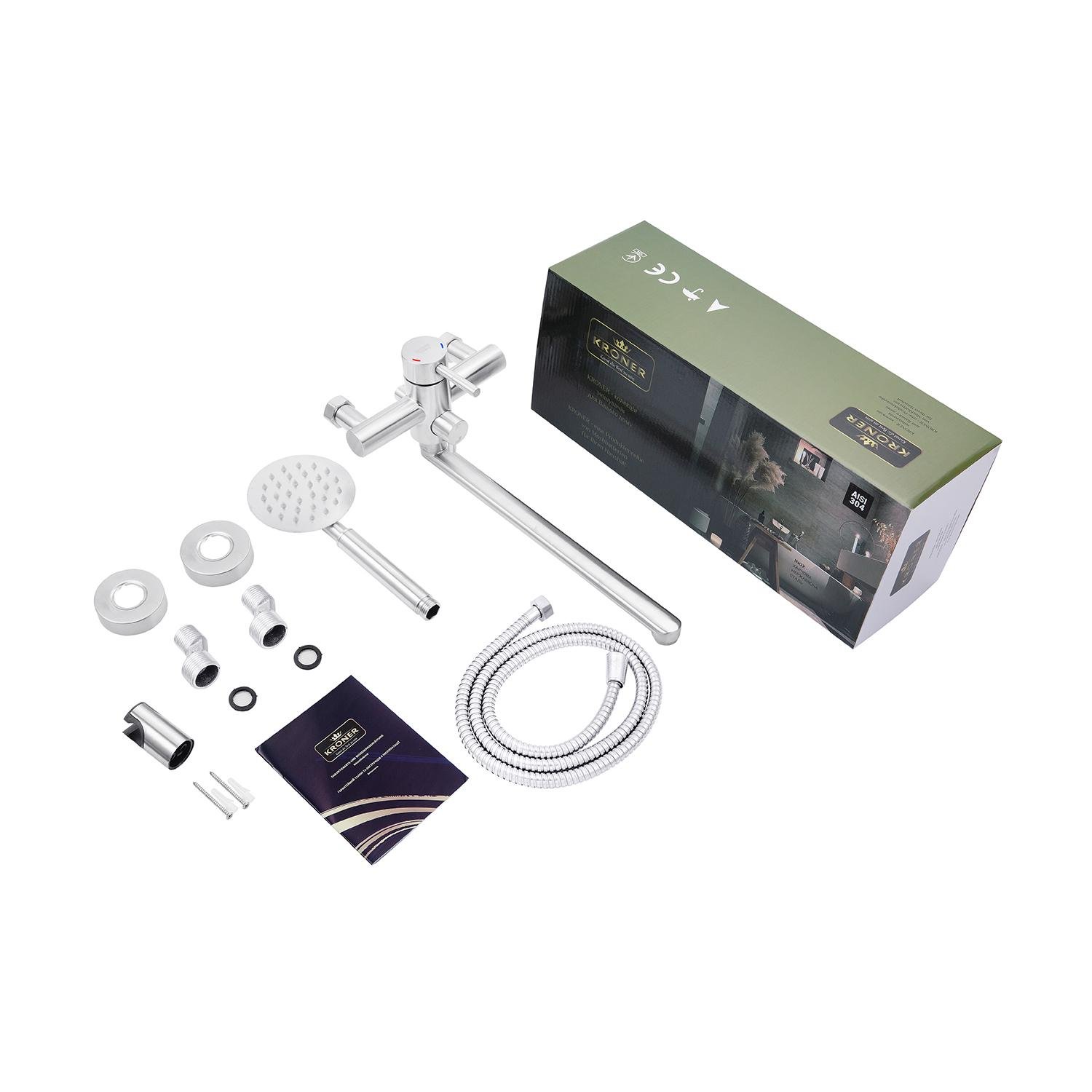 Смеситель-кран для ванной Kroner KRP Edelstahl Klassisch ESG070 (KR22997Y) - фото 6