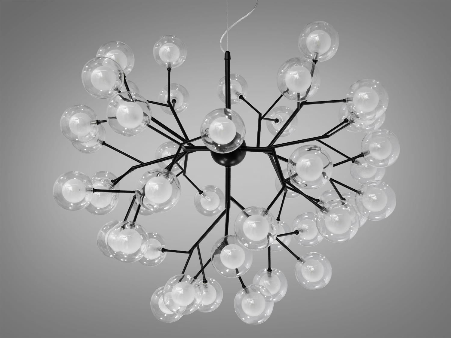 Люстра подвесная Светлячок 45 ламп Черный (887-45B BK) - фото 2 Люстра подвесная Светлячок 45 ламп Черный (887-45B BK) - фото 2