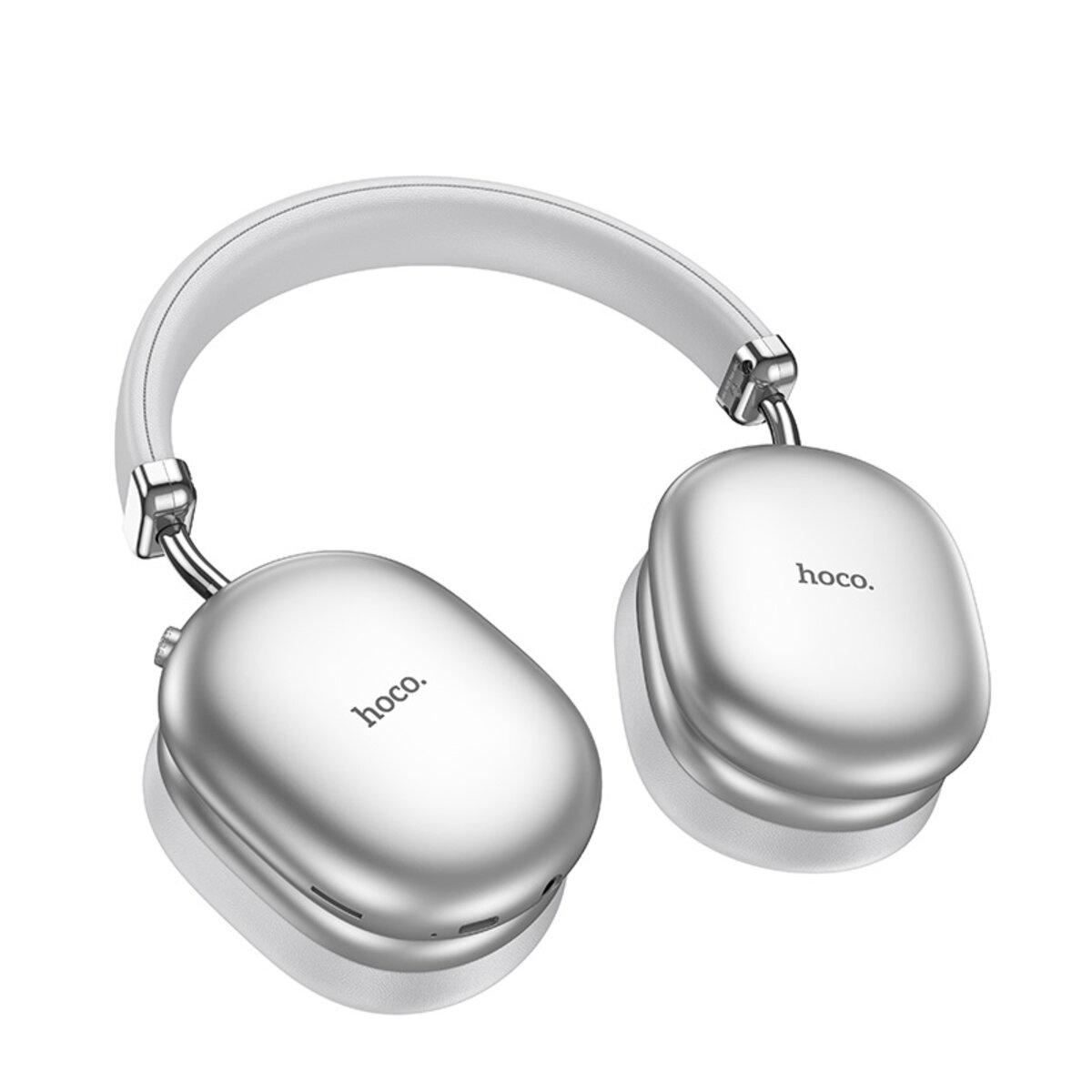Навушники безпровідні Hoco W35 Max Auspicious ANC noise reduction BT5.4 headphones 800mAh Silver (6942007631297) - фото 2 Навушники безпровідні Hoco W35 Max Auspicious ANC noise reduction BT5.4 headphones 800mAh Silver (6942007631297) - фото 2