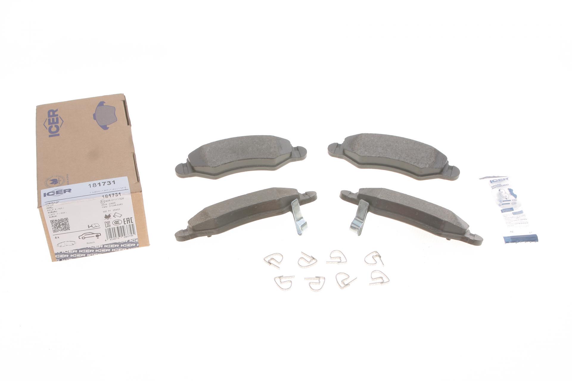 Колодки тормозные передние ICER Subaru Justy 03-/Opel Agila A 00-07 181731 Колодки тормозные передние ICER Subaru Justy 03-/Opel Agila A 00-07 181731