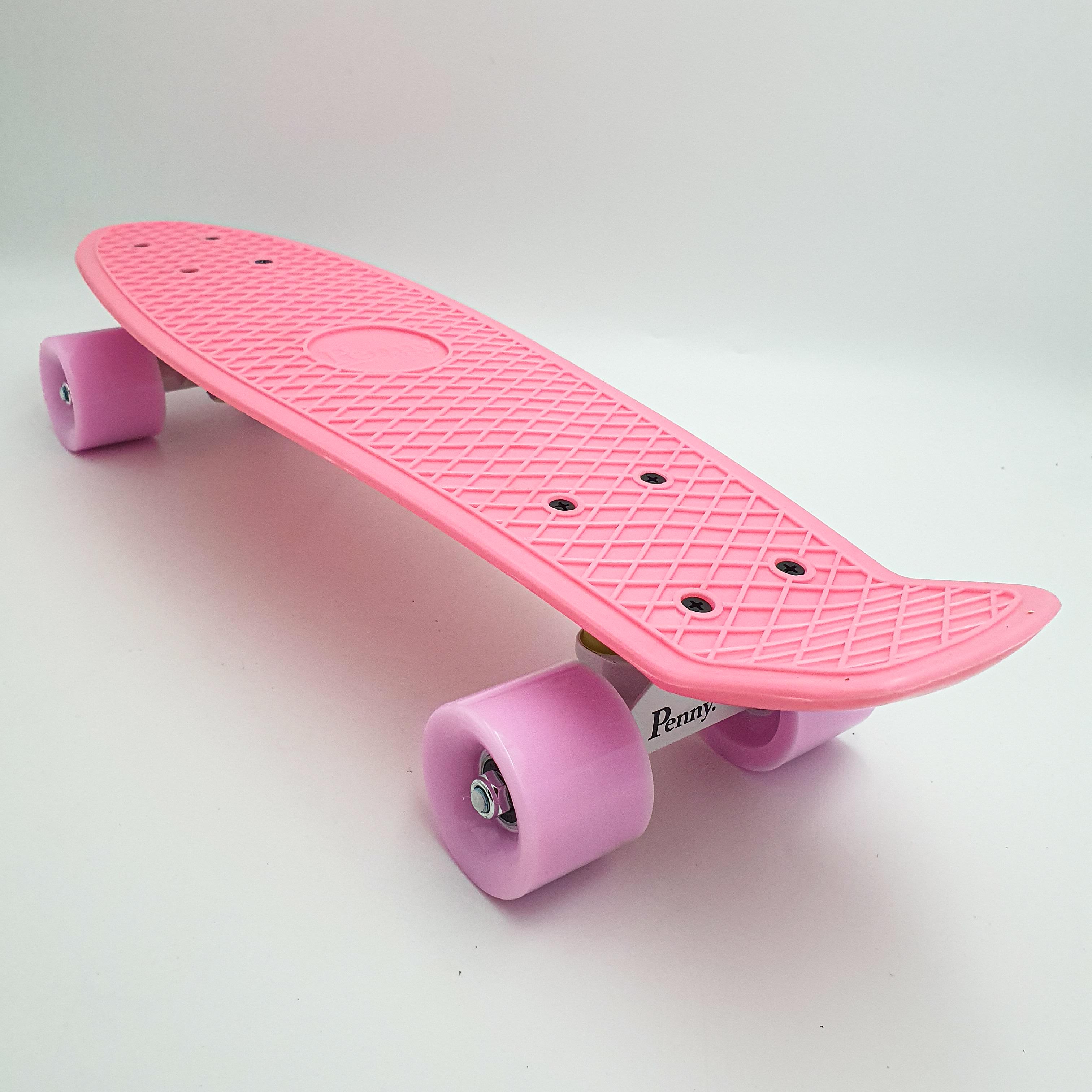 Пенни борд скейт 55х15см до 80кг ABEC 7 матовые колеса скейтборд Penny Board Pastel Series розовый