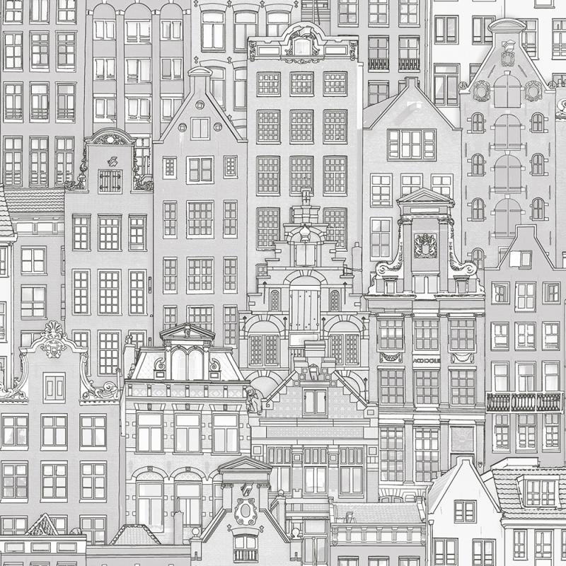 Обои флизелиновые AdaWall Roka 23115-1 винил горячего тиснения 1,06х10,05 м Серый