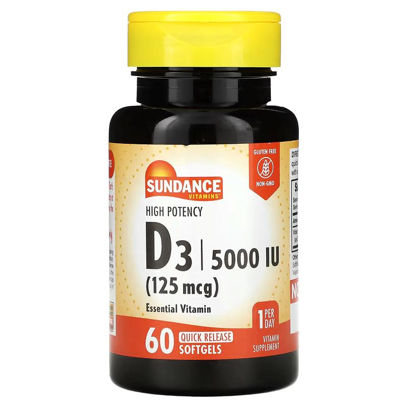 Витамин D3 Sundance Vitamins High Potency D3 125 мг