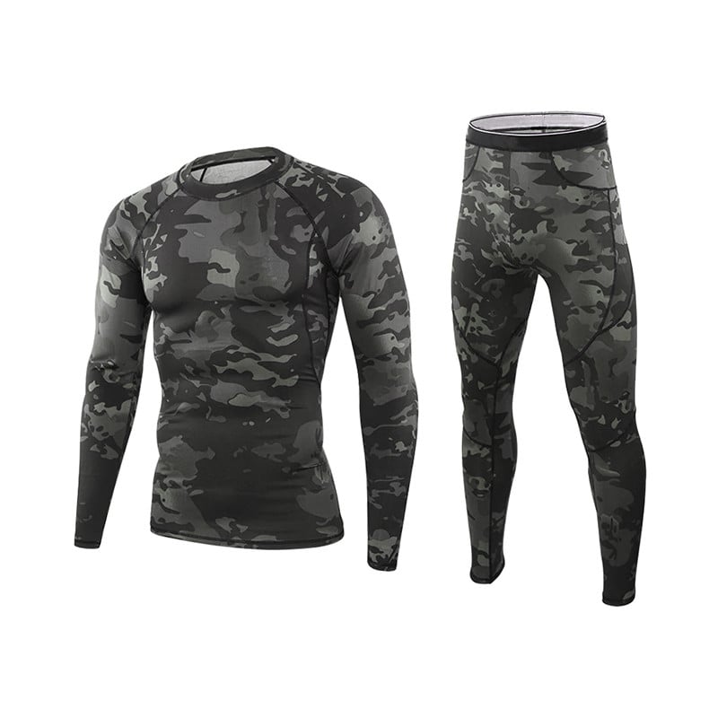 Термобілизна чоловіча вітрозахисна Lesko A152 2XL Camouflage Black