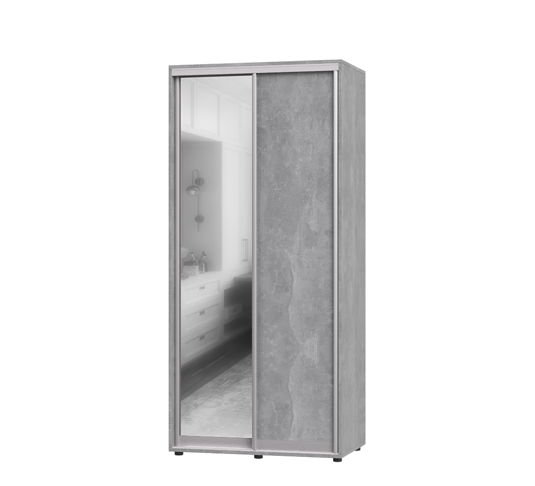 Шкаф-купе двухдверный Эверест ШК-01 100х60х220 см Бетон (06829)