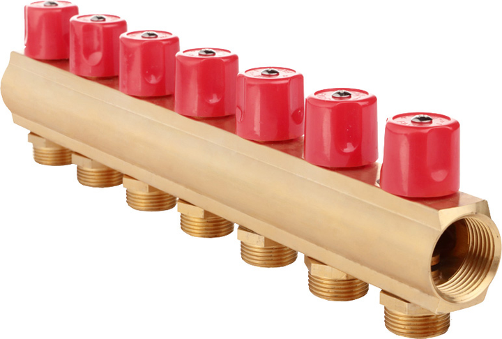 Балка колекторна FADO S.r.l з вентилями 7х1х3/4" (KBV07) Балка колекторна FADO S.r.l з вентилями 7х1х3/4" (KBV07)