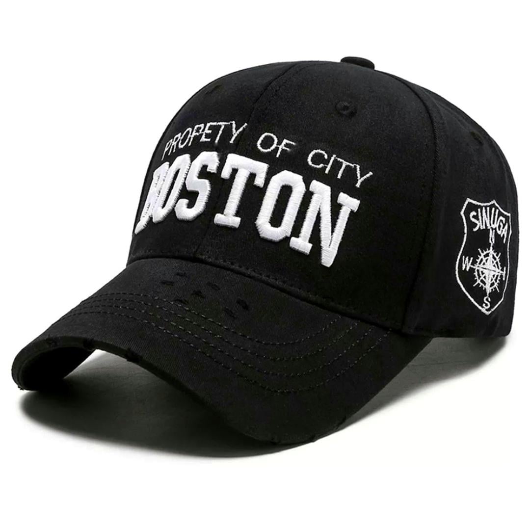 Бейсболка Wuke Boston унисекс с изогнутым козырьком one size Черный