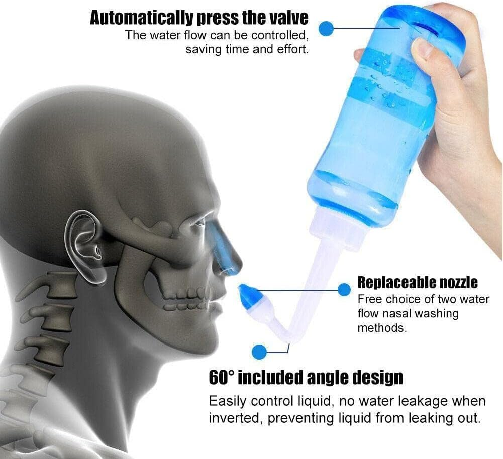 Іригатор для промивання носа для дорослих та дітей 300 мл Синій (13079801) - фото 6