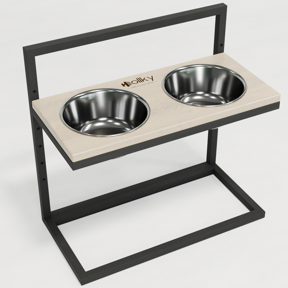 Миски на регулируемой подставке для больших собак Hollky Flex L 2х1,8 л (FL-502850-GRWH) - фото 5