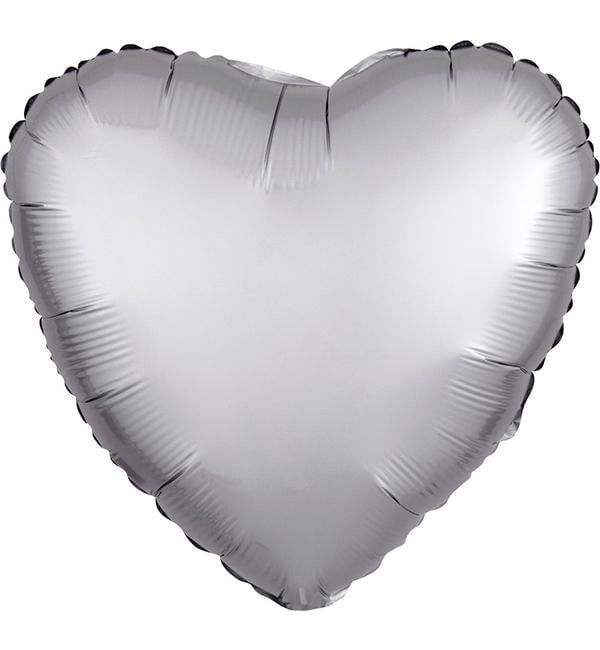 Воздушные шары Heart Ø 45 см Серебро сатин